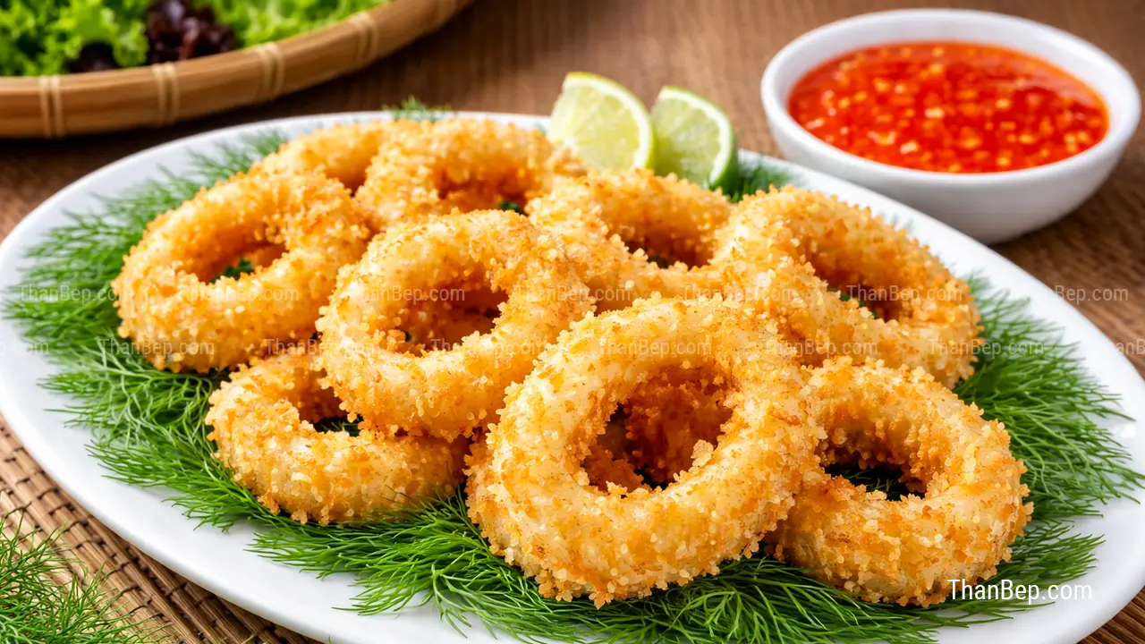 Cách làm mực chiên giòn với thành phẩm mực chiên vàng đều giòn xốp bên ngoài mềm ngọt bên trong phù hợp cho bữa ăn gia đình